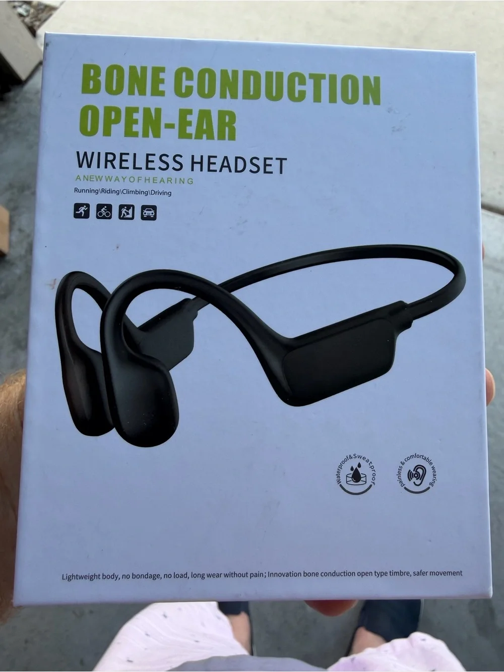 Bone Conduction Open-Ear Wireless Headset — Black